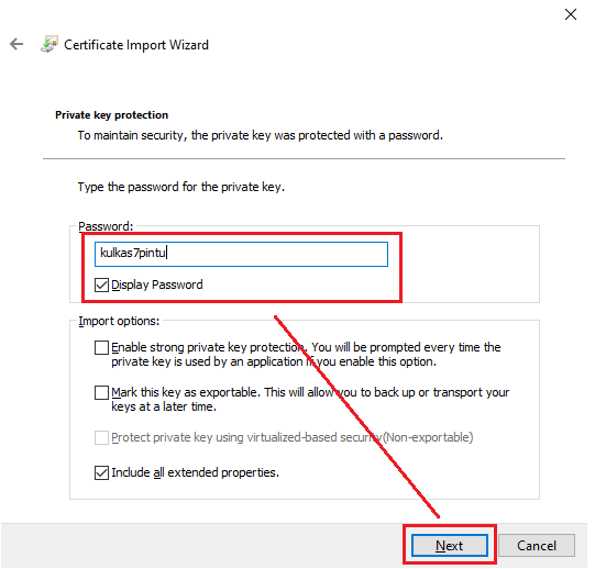 masukkan passphrase