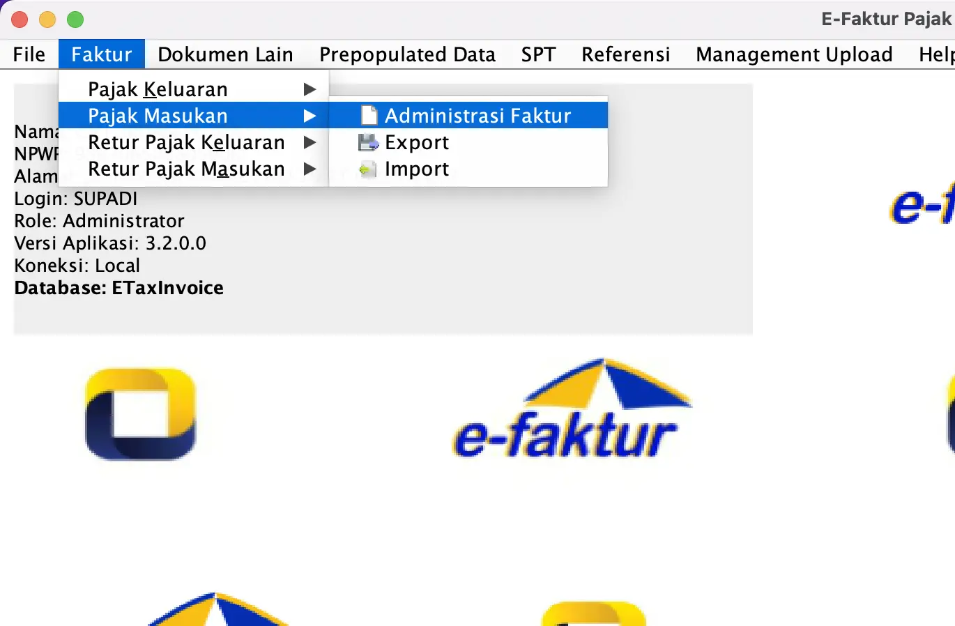 cara merekam faktur masukan