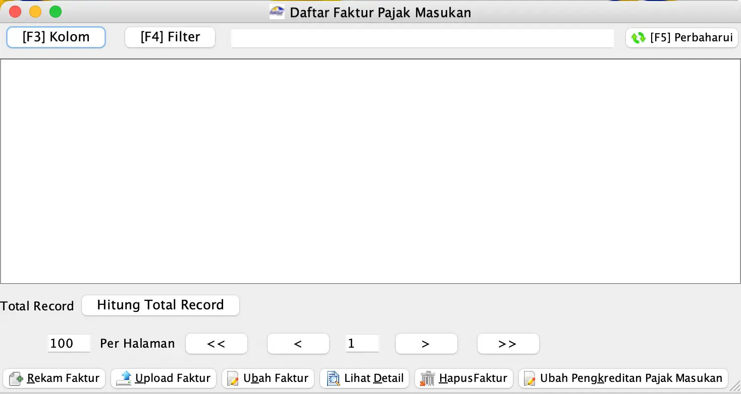 cara merekam faktur masukan