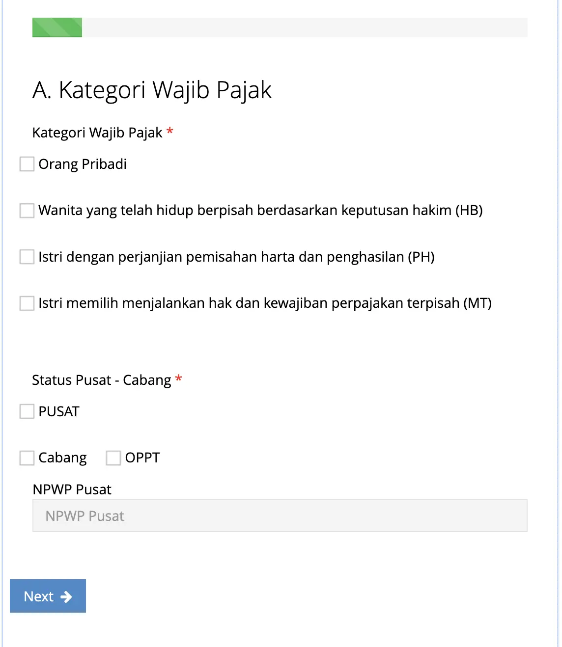 cara daftar npwp online hp 