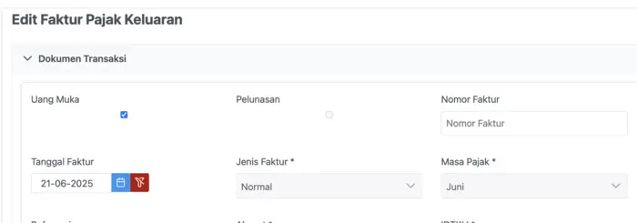 faktur uang muka