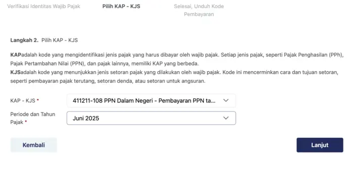 kode billing ppn tanggung renteng