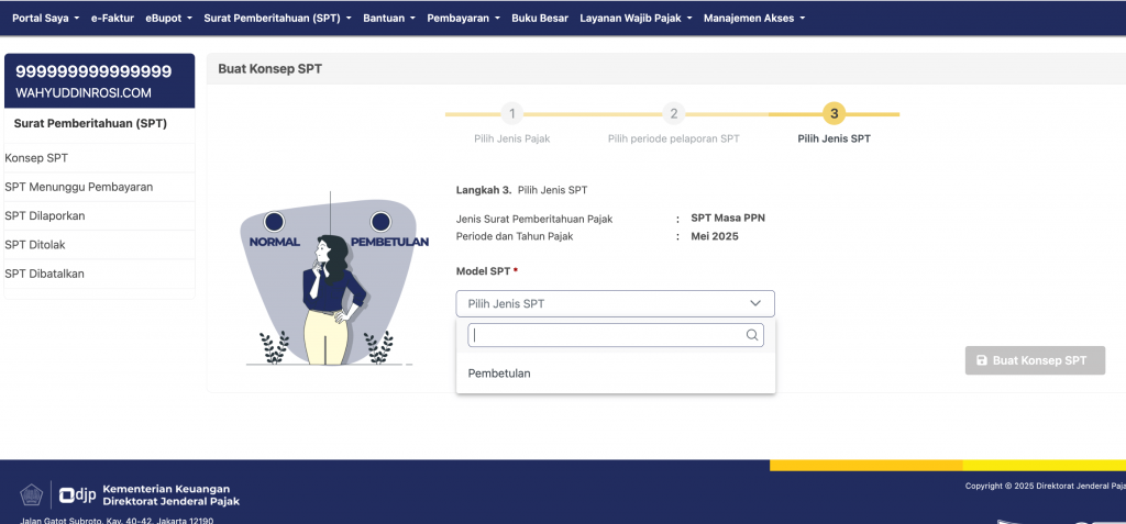 cara pembetulan spt coretax 5